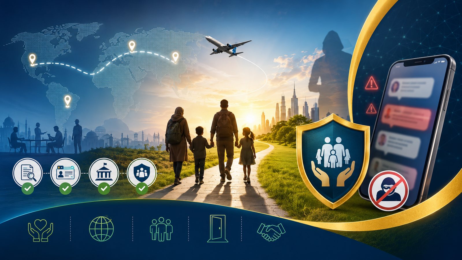 Illustrative safe migration awareness visual